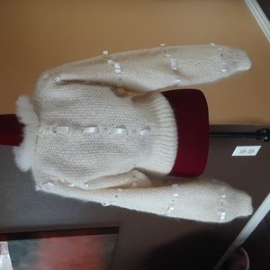 Ball Vendres Vintage Cream Ribbon Woven Sweater - M